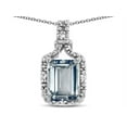 thumbnail image 2 of Star K� Antique Vintage Look Emerald Cut 8x6 Genuine Aquamarine Octagon Pendant, 2 of 9