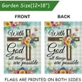 thumbnail image 3 of With God All Things are Possible Spring Decorative Garden Flag, Religious Cross Daisy Tulip Flower Home Yard Outdoor Decor, Teal Plaid Farmhouse Small Outside Decoration Double Sided 12 x 18, 3 of 6