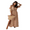 Camel Color, variant on LYMAYTER Cold Shoulder Short Sleeve Dress for Women's Deep V-Neck High Waist Split Side Maxi Dress S-2XL
