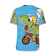 thumbnail image 3 of Balery Dinosaur Riding a Motorcycle Baseball Jersey for Men Casual Button Down Shirts Short Sleeve Active Team Sports Uniform-4X-Large, 3 of 9