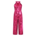 thumbnail image 4 of CHICTRY Filles Enfants Mode Col Licou Paillettes Robes Barboteuse Combinaison Costume Formel Danse Bal Tenue Rose Vif 8, 4 of 7