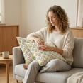 thumbnail image 4 of Linen Pillow Covers 18x18 Inches - Multicolor Pastel Floral Block Print Throw Pillow Cover for Spring Couch Decor (1 Pc), 4 of 4