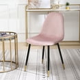 thumbnail image 3 of Xukmct 4 Pack Fabric Armless Side Chair with Metal Legs, Modern Dining Chair for Home, Dining Room, Pink, 3 of 6