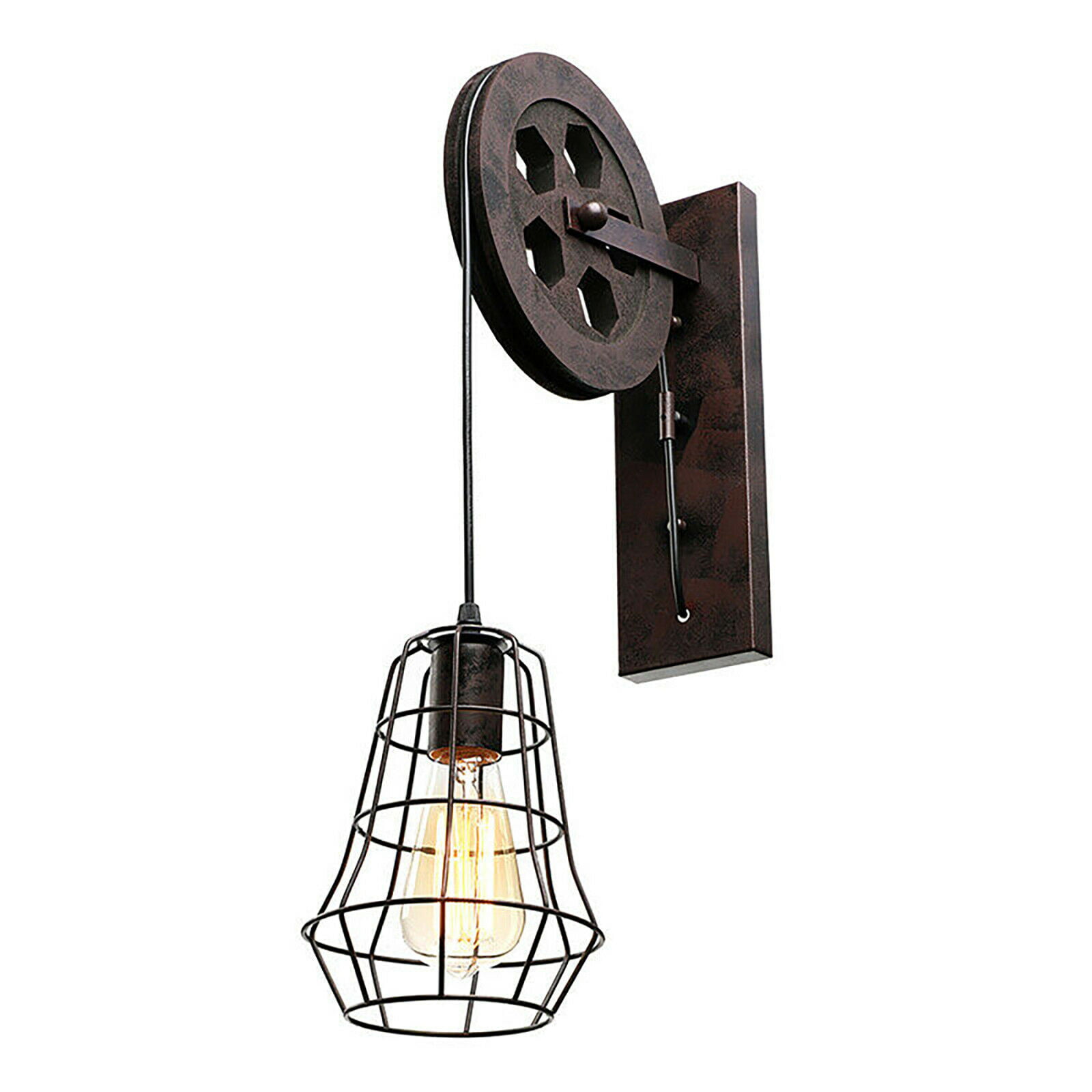 Industrial Rustic Wall Lamp Single Cage Wall Light Hallway Warehouse Wall Sconce 