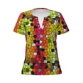 thumbnail image 2 of Fuzoiu Colorful Tie Dye Stained Glass 1 Print Women's V-Neck T-Shirt,Women's Short Sleeve Top, Comfortable for Work, Leisure, and Sports, 2 of 7