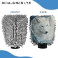 thumbnail image 2 of Qxltty White Wolf with Blue Eyes Car Wash Mitt 2pcs Scratch Free Lint-Free Antistatic Microfiber 7.09×10.24in, 2 of 8