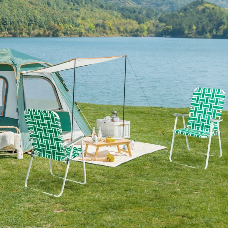 Ktaxon Lightweight Foldable Patio Lawn Chair Set, 2 Pack