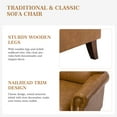 thumbnail image 2 of Vegan Leather Armchair Set of 2 Living Room Home Office Lounge Single Sofa Nailhead Rolled Arms Accent Chair Adult Camel, 2 of 8