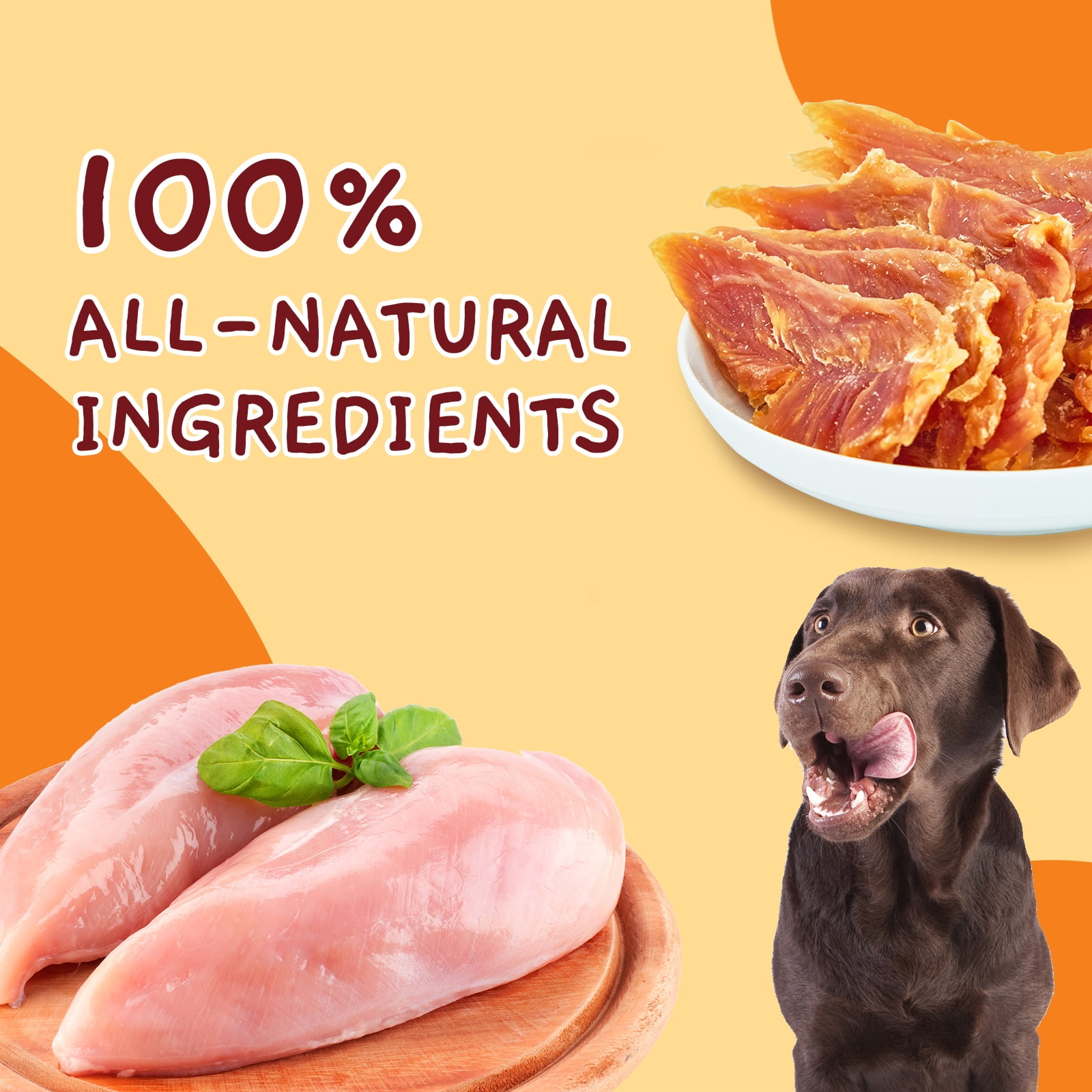 (3 pack) Jungle Calling Chicken Jerky Dog Treats, High Protein Chicken Snacks for Small Medium Large Dog, 10.6 oz