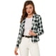 thumbnail image 1 of Chaqueta Tipo Blazer Informal Con Solapa De Muesca Y Manga Larga Para Mujer Cuadros negros XS, 1 of 6