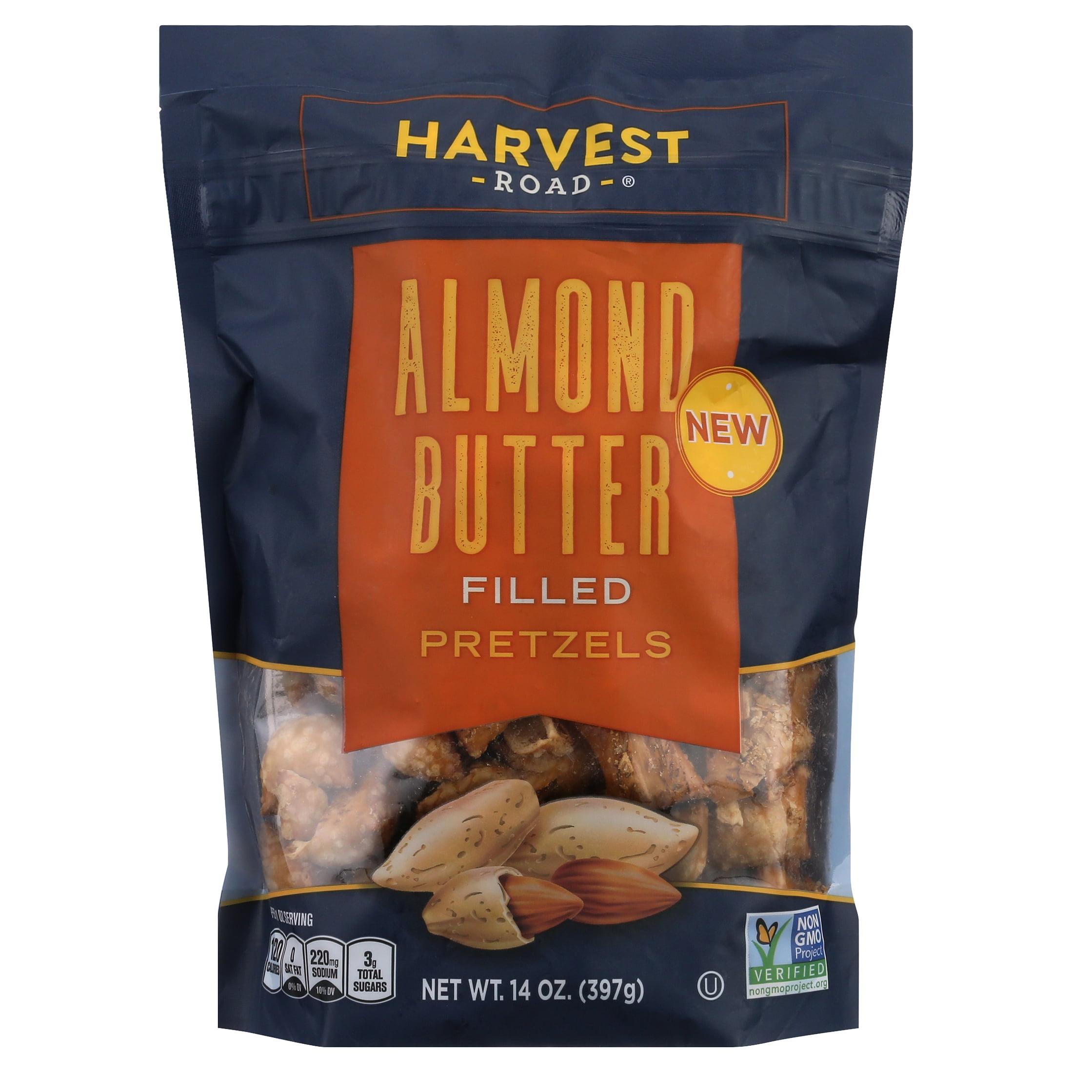 Harvest Road Non-GMO Almond Butter Filled Pretzels with Crunchy Shell