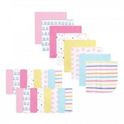 Hudson Baby Infant Girl Rayon from Bamboo Washcloth Bundle, Colorful Dots, One Size