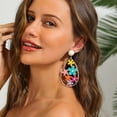 thumbnail image 3 of NICKSUN Raffia Flower Earrings, Raffia Straw Wrapped Flower Drop Dangle Earrings Summer Tropical Beach Jewelry, 3 of 8
