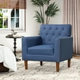thumbnail image 4 of Gymax 2PCS Mid Century Modern Accent Chair w/Button Tufted Decoration Rivets Home Navy, 4 of 9