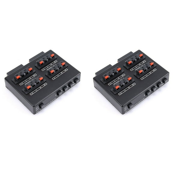 2X SP-24 Mini 2-in-4-OUT Stereo Audio Amplifier Switcher Box Speaker Splitter