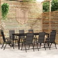 thumbnail image 1 of vidaXL 9 Piece Garden Dining Set Black, 1 of 4