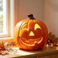 thumbnail image 4 of OANLKGI Halloween Pumpkin Lantern LED Lighted up Pumpkins Decorations Jack O' Lanterns Vintage Tabletop Fall Decor for Indoor or Outdoor Decors Thanksgiving Halloween Party Supplies, 4 of 7