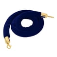 thumbnail image 3 of Velvet Stanchion Ropes, Stanchion Queue Rope , Rope with Mirror Polished Hooks - Blue, 59 59 inch, 3 of 6