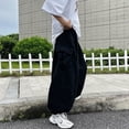 thumbnail image 4 of Mens Cargo Pants Elastic Waist Drawcord Leg Opening Trousers Casual Streetwear, 4 of 11