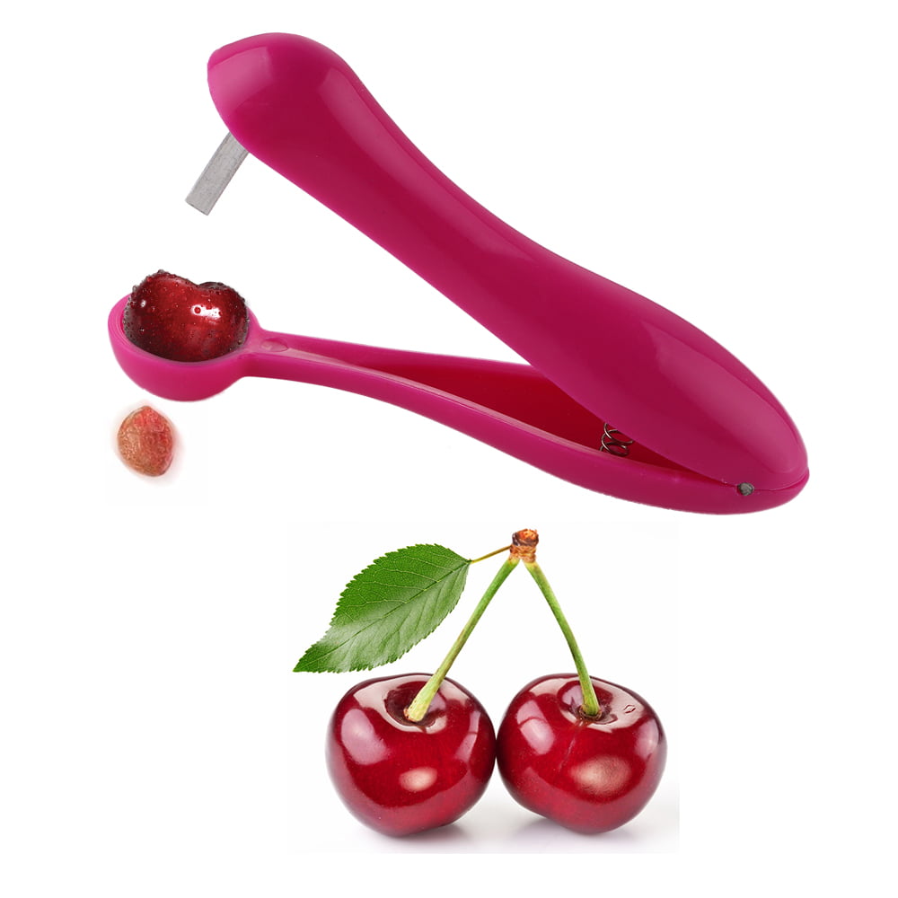 Black Cherry Stoner，Cherry Pitter Seed Remover Tool Silicone Olive Pitter Corer Quick Easy Squeeze Cherry Destoner with Stainless Rod Cherry 