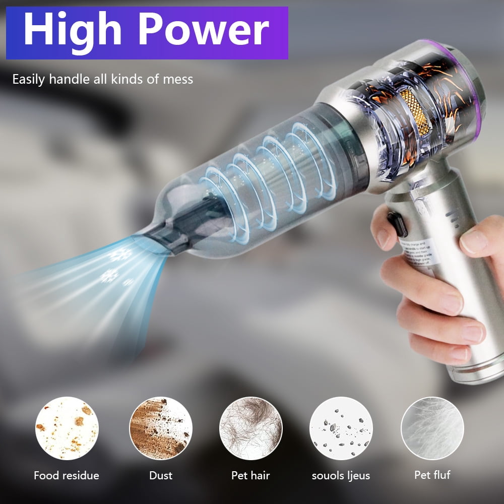 Four-in-one cordless vacuum cleaner, 15000Pa strong suction, power display, car vacuum cleaner, outdoor vacuum inflator, pet hair cleaner