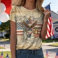 thumbnail image 2 of CAICJ98 Women's 250Th America Anniversary Casual Printed Crew Neck T-Shirt Faith Freedom 250 Years Shirts Women (Khaki,S), 2 of 7