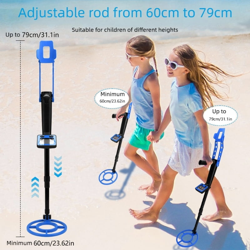 Kids Adjustable Metal Detector 1.2lbs With Parallel Ground Scanning Detects Jewelry Coin Key Up To 10cm Depth ABS Construction