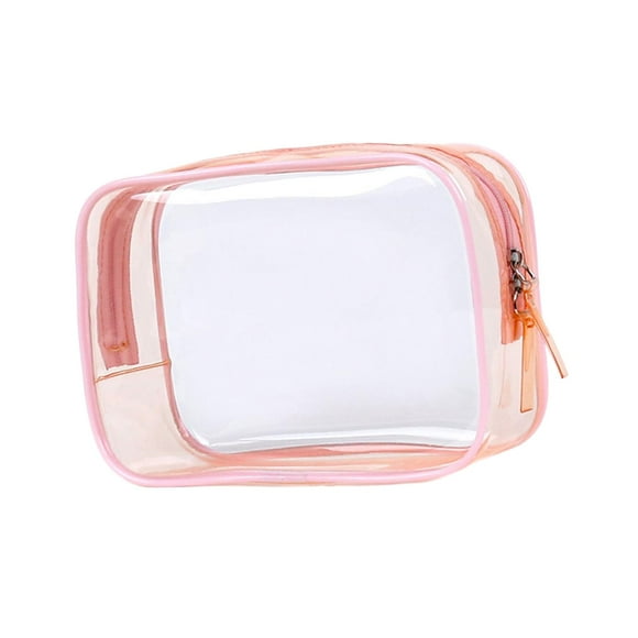 Bolsa de maquillaje transparente Yinane Estuche de maquillaje transparente Rosa