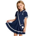 thumbnail image 5 of Lanbubble Toddler Girls School Uniform Dress with Bag Short Sleeve Casual Polo Tennis Dress 3-7 Years, 5 of 8