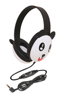 Califone Listening First 2810-PA Over-Ear Stereo Headphones with Inline Volume Control, 3.5mm Plug, Panda, Each
