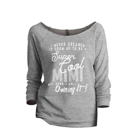 Thread Tank Super Cool Mimi Women's Slouchy 3/4 Sleeves Raglan Sweatshirt Sport Grey Small