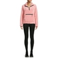 thumbnail image 2 of No Boundaries Juniors' Plush Mock Neck Half-Zip Pullover, 2 of 5