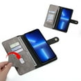 thumbnail image 2 of Allytech Compatible For iPhone XS/X 5.8 inch Zipper Card Slot Case,Shockproof Luxury Business PU Leather Flip Wallet Stand Cover with Wrist Strap.For iPhone XS/X,Blue, 2 of 12