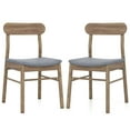 thumbnail image 1 of Costway 2 PCS Dining Chair Fabric Upholstered Kitchen Armless Chairs with Rubber Wood Frame, 1 of 9