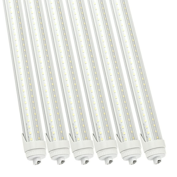 JLLED 6 Pack 6FT T8 LED Tube Light Bulbs 40W R17D/HO Cap 6000K with Dual-Row LEDs for 6 Foot T10 F72T12/CW/HO Fluorescent Replacement