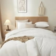 thumbnail image 5 of AOJIM White Comforter Set Full 3 Pieces Bedding Comforter Sets Full Warm Lightweight Duvet Set for Men Women Fluffy Full Bed Set All Seasons (1 White Comforter with 2 Pillowcases), 5 of 9
