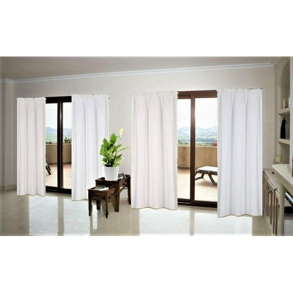 1 Single Panel Solid Foam Lined Blackout Window Curtain Panel Treatment Drape Rod Pocket Size 63" Long R64 white