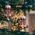 thumbnail image 4 of Festive Christmas Decorations - Assorted Character Ornaments with Hooks - Durable Plastic Tree/Window Pendants (4.7in, Red), 4 of 6