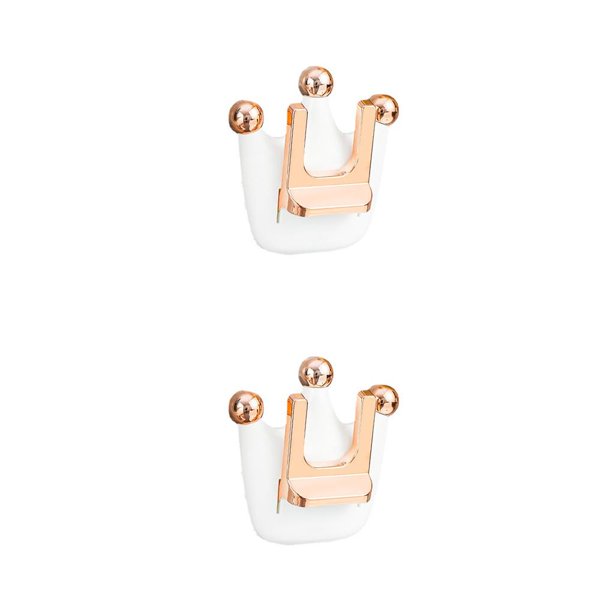 Injueey Soporte para secador de pelo Baño de pared Estante universal Estante de soplador antideslizante Blanco 2Conjunto