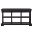 thumbnail image 4 of Tcbosik Entryway Console Table with Open Shelves and 3 Storage Drawers, 58.2" Long Foyer Table, Behind Couch Table for Hallway, Living Room, Black, 4 of 8