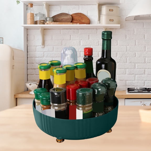 YIMWNYI Rotating Spice Rack, Multifunctional Storage Organizer, Kitchen Spice Holder, Easy Access Seasoning Shelf, Space-Saving Spice Organizer, Durable Plastic Design, Essential Kitchen Accessory