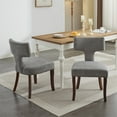 thumbnail image 2 of 2Pcs Modern Dining Chairs Farmhouse Linen Fabric Upholstered Accent Chair with Curved Backrest Hardwood Frame Kitchen Side Chair, 2 of 9