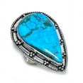 thumbnail image 2 of Natural Tibetan Turquoise Handmade 925 Sterling Silver Ring Size 10, 2 of 2