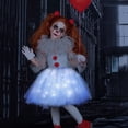 thumbnail image 2 of Disfraz de Joker gris para niñas, vestido de tutú con luz LED, payaso espeluznante, ropa de Cosplay para fiesta de carnaval, vestido de tul para niños pequeños, 2 of 3