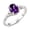 Amethyst, variant on Rings for Women Sterling Silver Classic Style Birthstone Ring 7X5MM Oval Gemstone & Diamonds February Amethyst Jewelry for Women Size 9