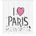 thumbnail image 3 of Ambesonne Eiffel Tower Shower Curtain, I Love Paris Wording, 69"Wx70"L, Pink Charcoal Grey, 3 of 3