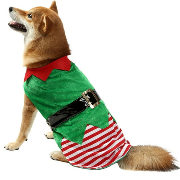 DcoolMoogl Dog Christmas Elf Costume Winter Pet Vest Cosplay Puppy Small Large Dogs Christmas Outfit