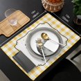thumbnail image 6 of Yellow Buffalo Sunflowers Placemats Set of 4,Cotton Linen Heat Resistant Table Mats Washable You are my Sunshine Bees Yellow Placemat for Holiday Banquet Party Dining Kitchen Table Decor, 6 of 6