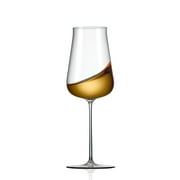 Polaris 45 Wine, 15 oz. Crystal White Wine Glass, Set of 2