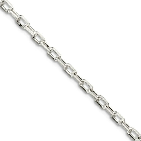 925 Sterling Silver 2.2mm Fancy Sparkle-Cut Open Link Cable Chain Necklace 30 Inch Chain Necklace for Women and Men